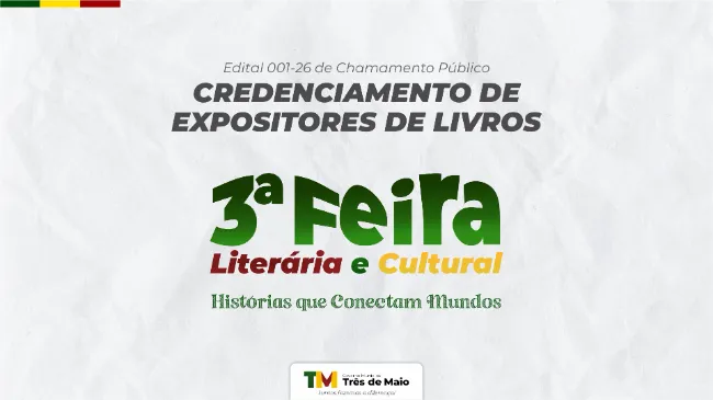 Inscrições abertas para participação de empresas na 3ª Feira Literária Cultural